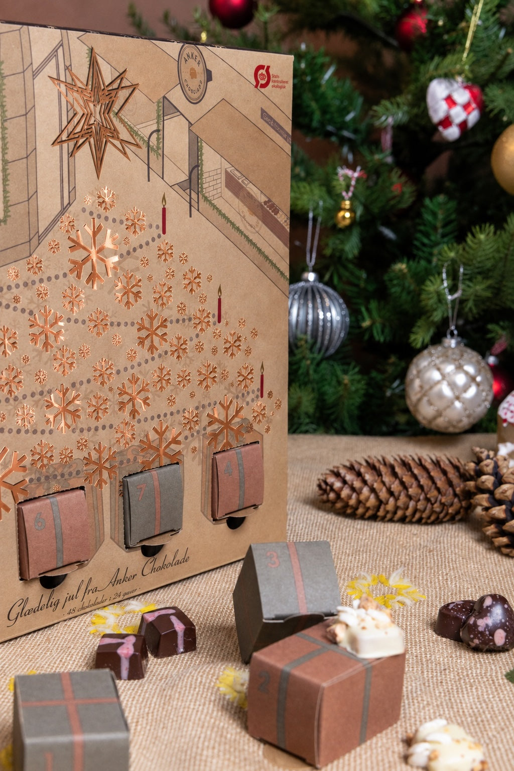 Anker Chokolade - Julekalender med 2 stk i hver låge, 520 gr + Early Bird