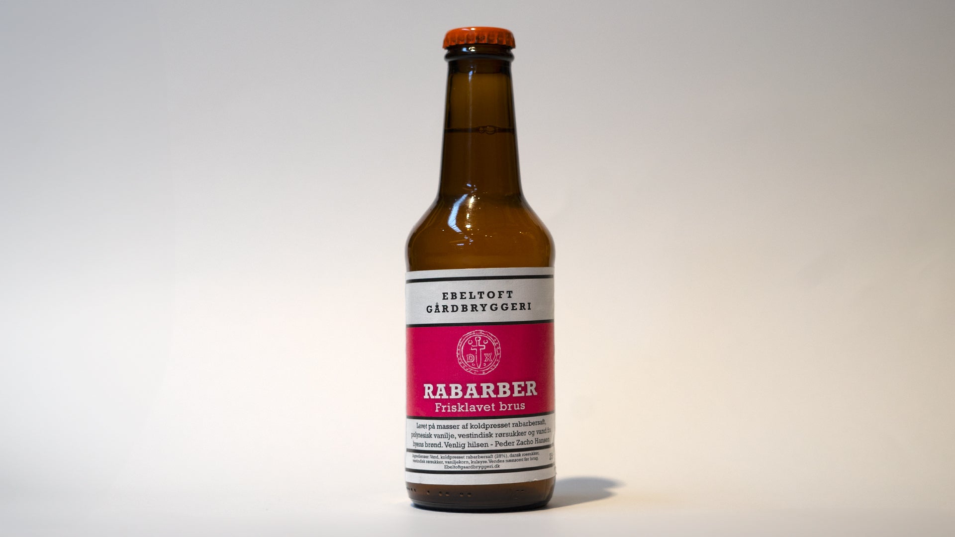 Ebeltoft bryggeri rabarberbrus sodavand på 25cl flaske
