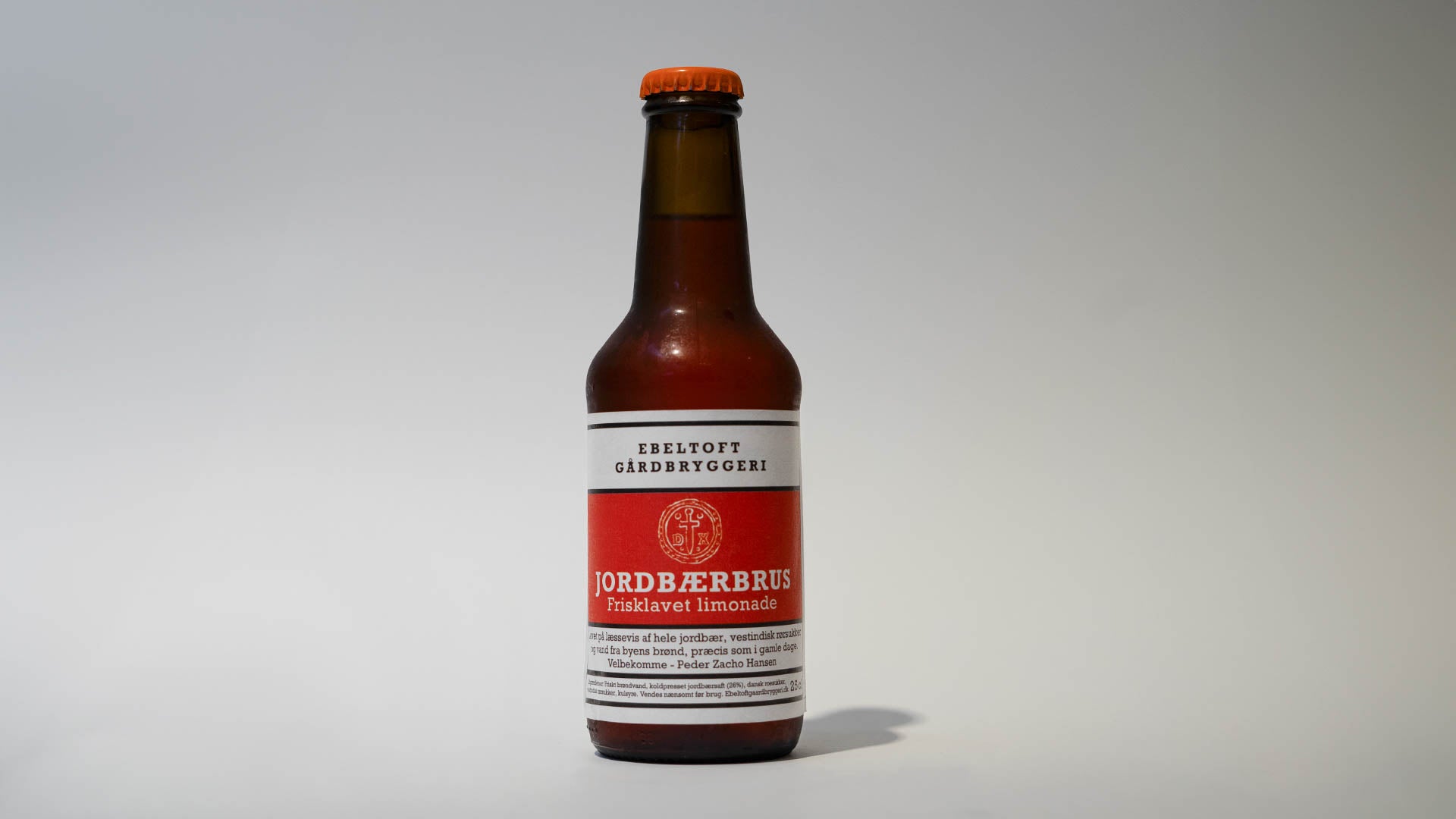 Ebeltoft bryggeri jordbærbrus sodavand på 25cl flaske