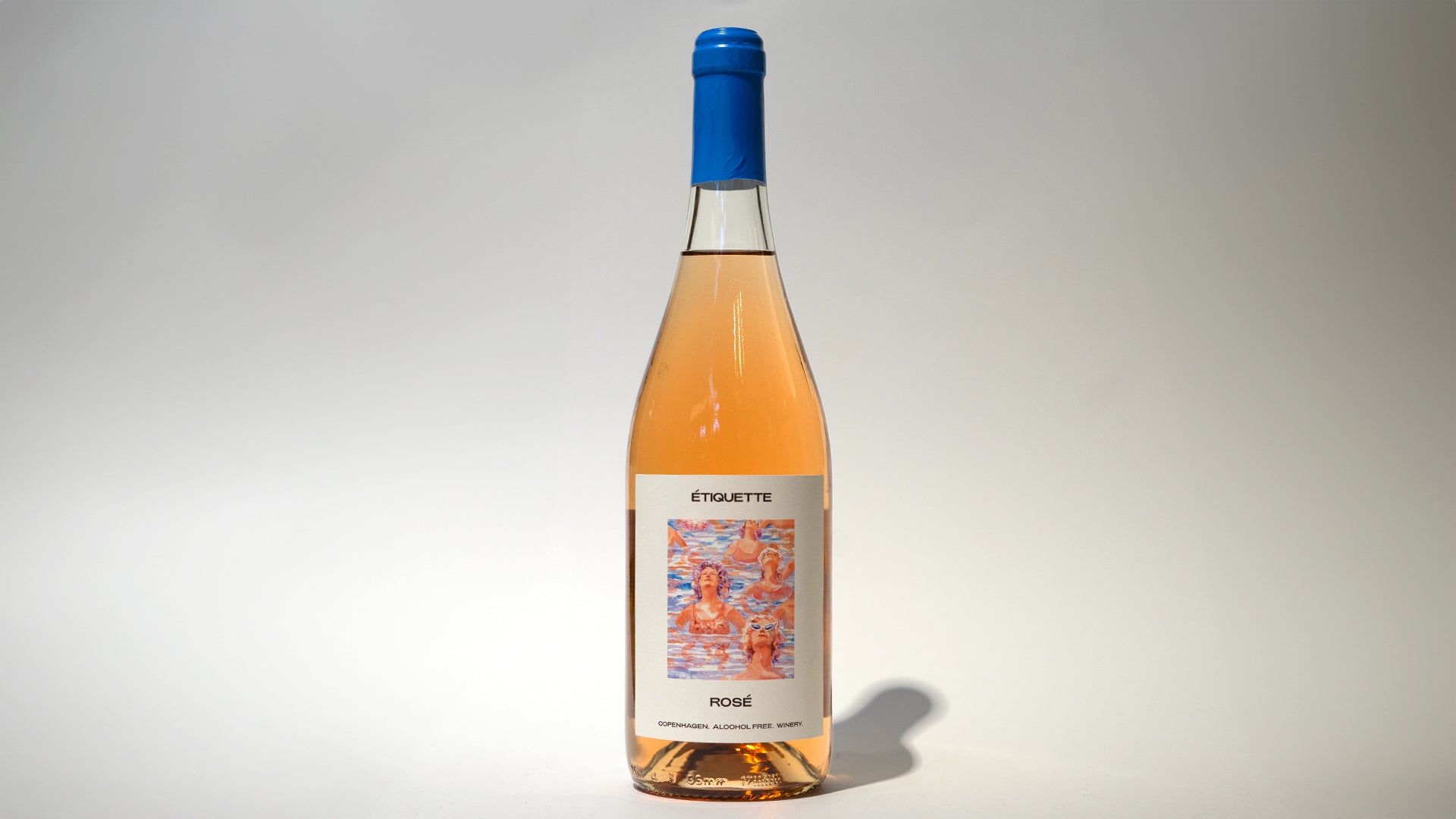 Étiquette rosé alkoholfri vin på 75cl flaske
