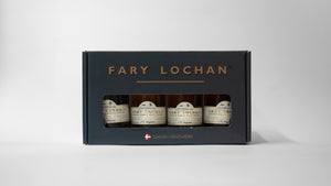 Gaveæske med Fary Lochan Whisky - fire miniature flasker á 5 cl
