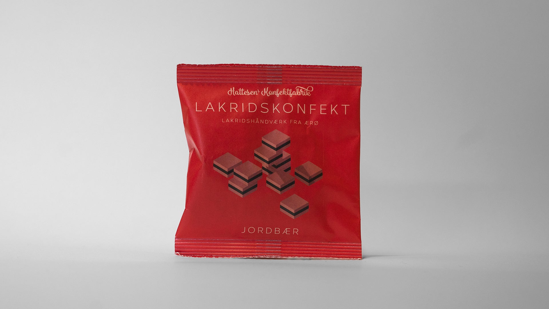 Hattesens Konfektfabrik lakrids pose med jordbær