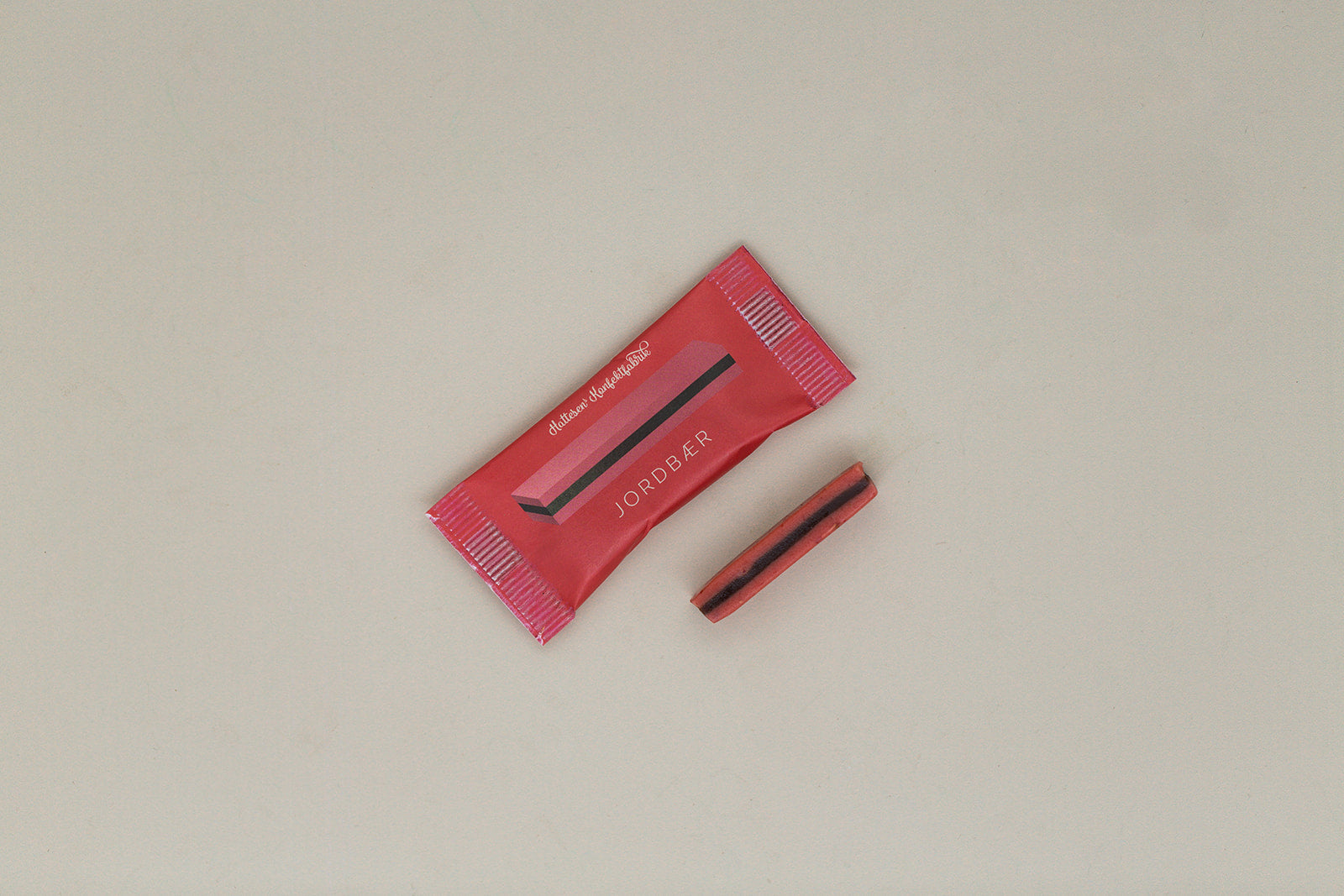 Hattesens Konfektfabrik - Jordbær, 100 x 1 stk. flowpack