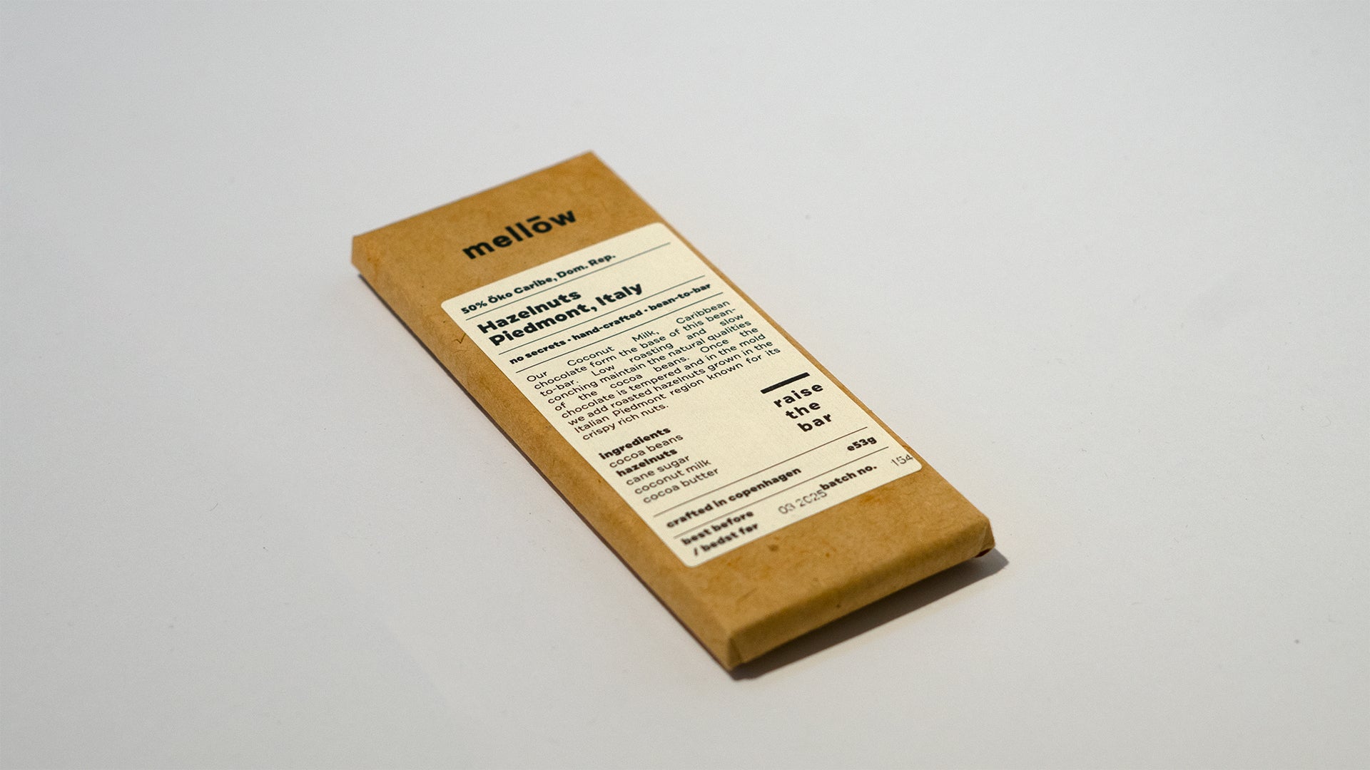 Mellow Chokoladebar - Piedmont Hazelnut, 53 gr
