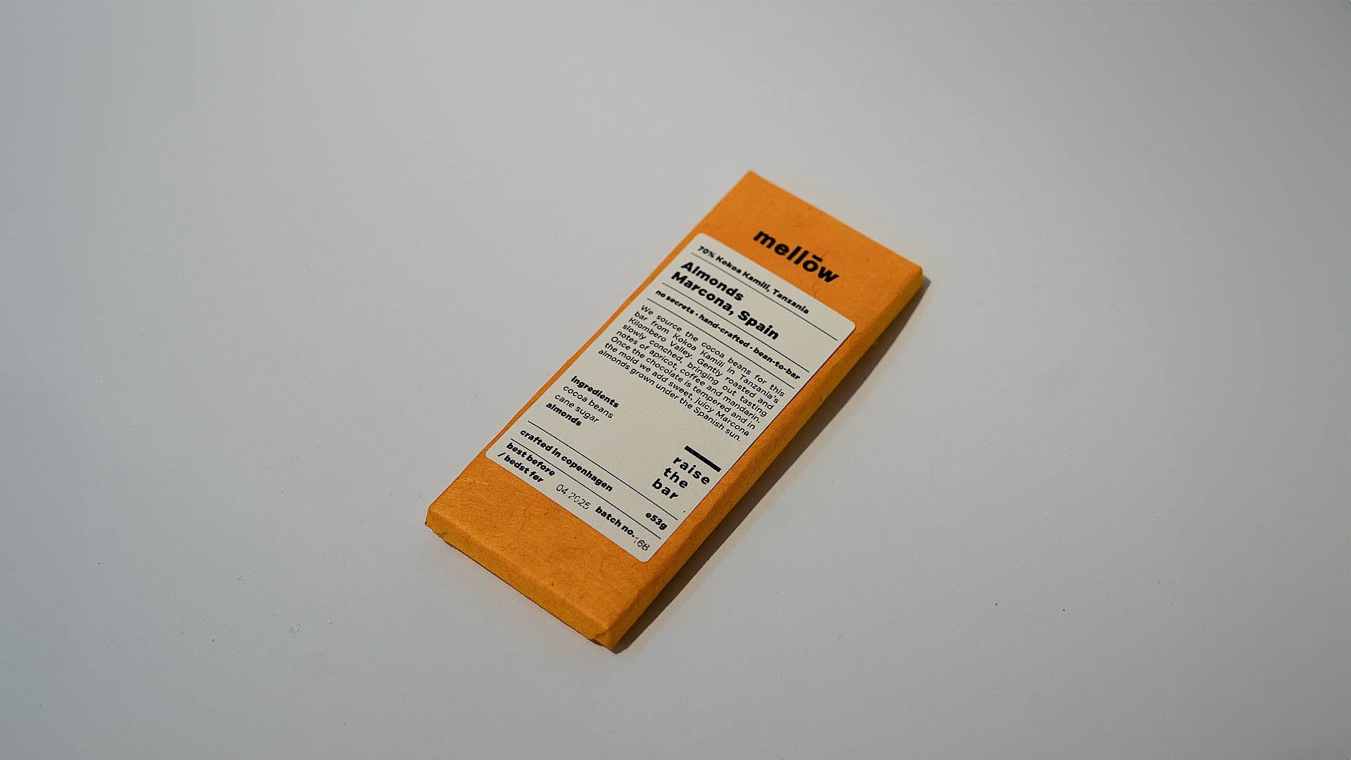 Mellow Chokoladebar - Almonds Marcona, 70% 53 gr