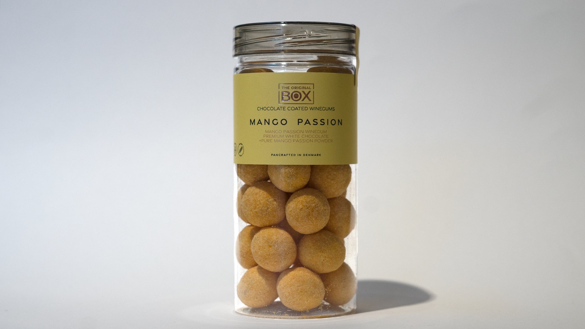 The Original Box mango og passionsfrugt smag med chokolade i stor tube