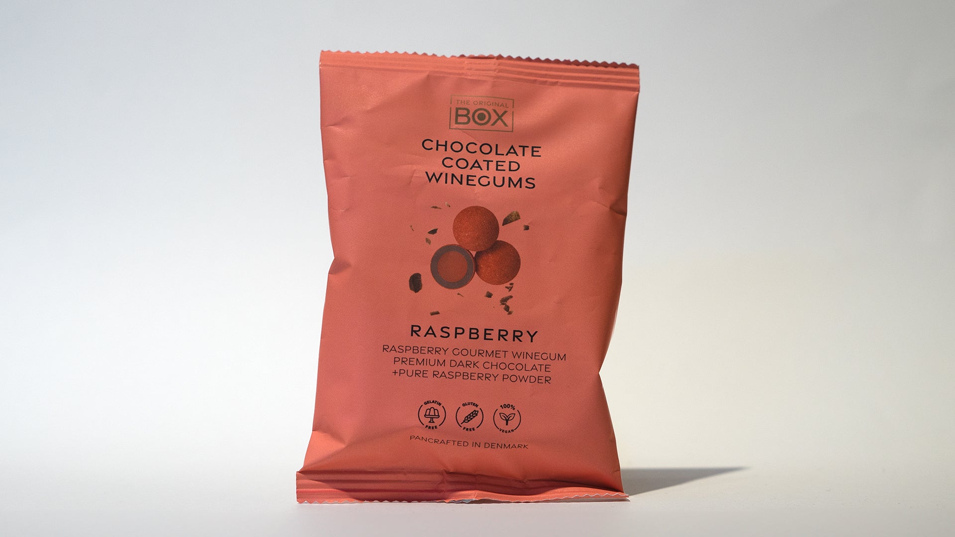 The Original Box hindbær smag med chokolade i pose