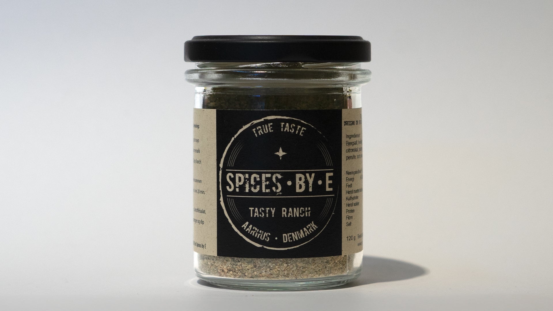 True taste spices by E tasty ranch krydderiblanding til madlavning i genanvendelig flaske på 120g