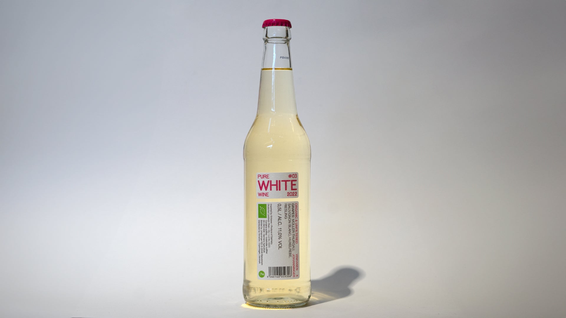 Vinhanen Hvid Cuvée Blanc øko hvidvinsflaske på 50cl