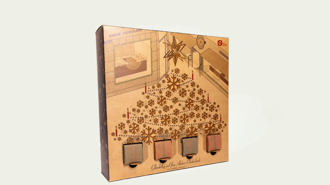 Anker Chokolade - Julekalender med 2 stk i hver låge, 520 gr + Early Bird