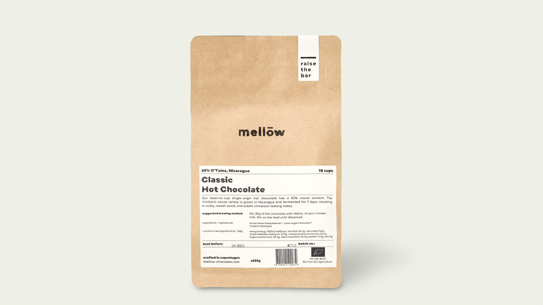 Mellow Copenhagen, Classic Hot chocolate, økologisk, 250 gr