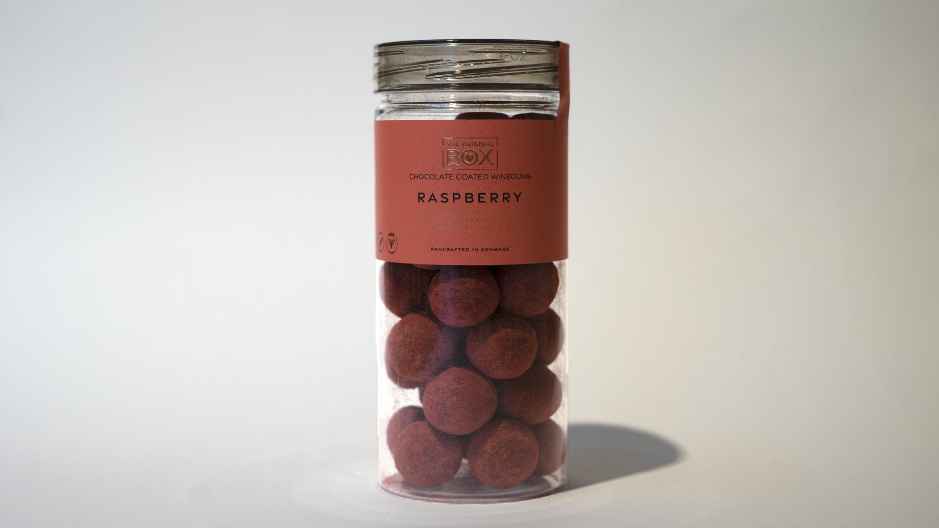 The Original Box hindbær smag med chokolade i stor tube